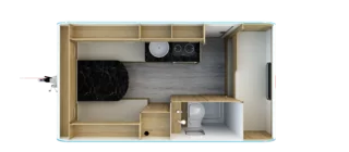 Retro-Caravans Niewiadow Lazur 4 Wohnwagen Tag Konfiguration